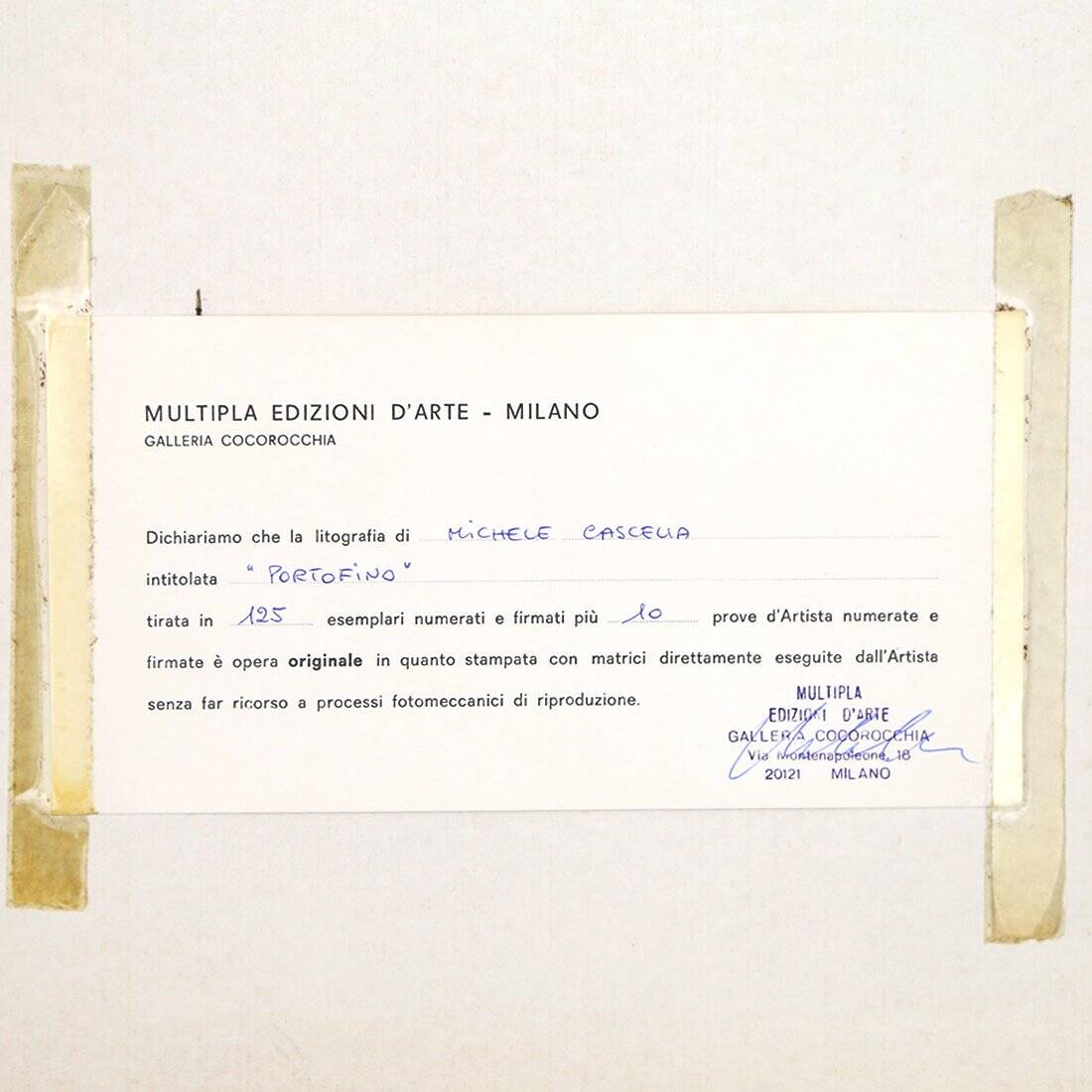 Michele Cascella, Portofino, 1960s, lithograph