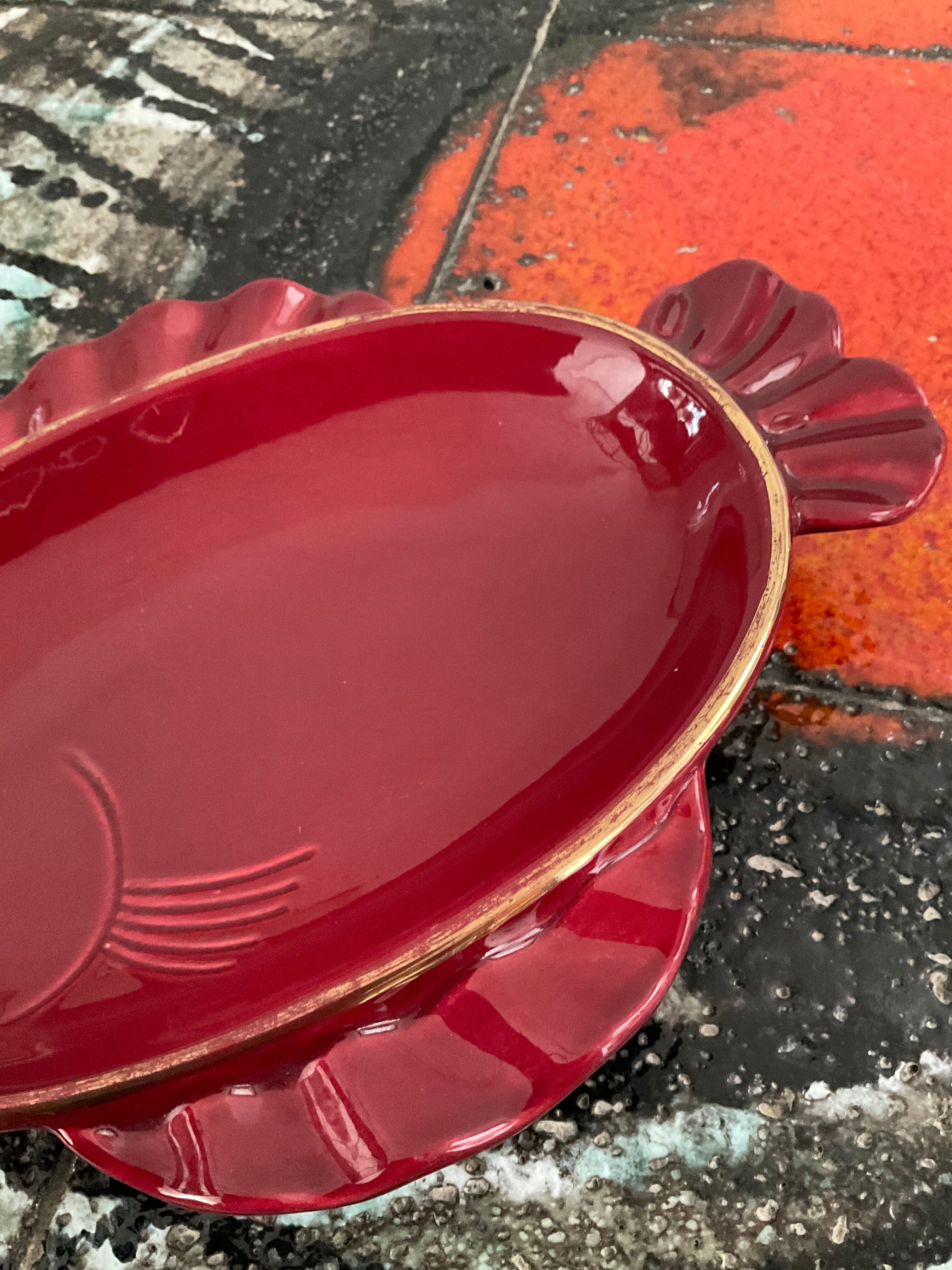 Empty vintage fish bag ceramic from Vallauris