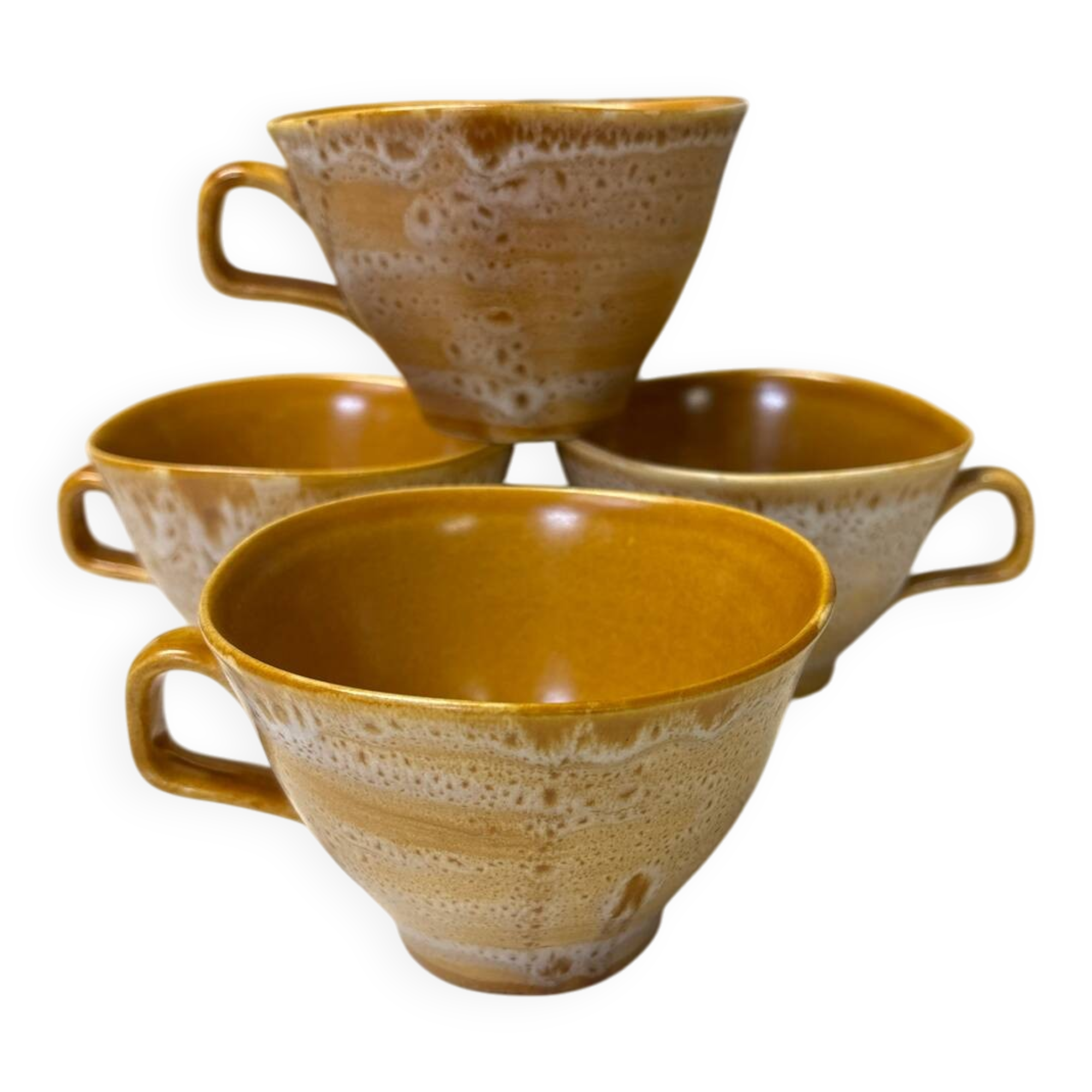 Ensemble de 4 tasses en grès vintage