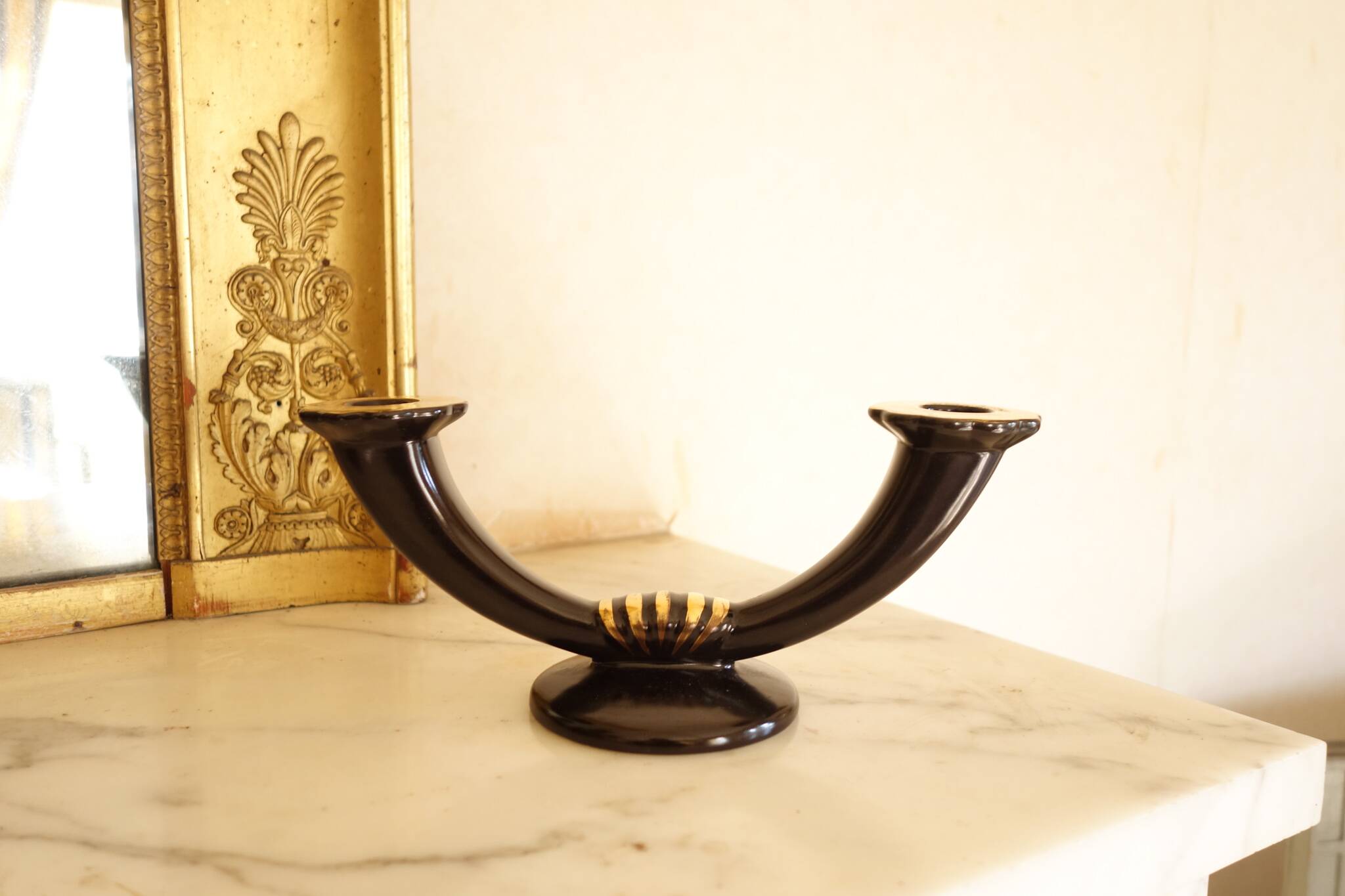 Pair of Gien Art Deco Candlesticks