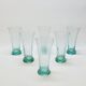 6 verres évasés en verre bleu soufflé bullé texturé pastis / orangeade / eau