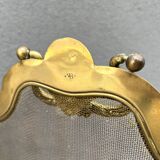 19th century fireplace screen by Bouhon Frères in brass, French spark guard 1890