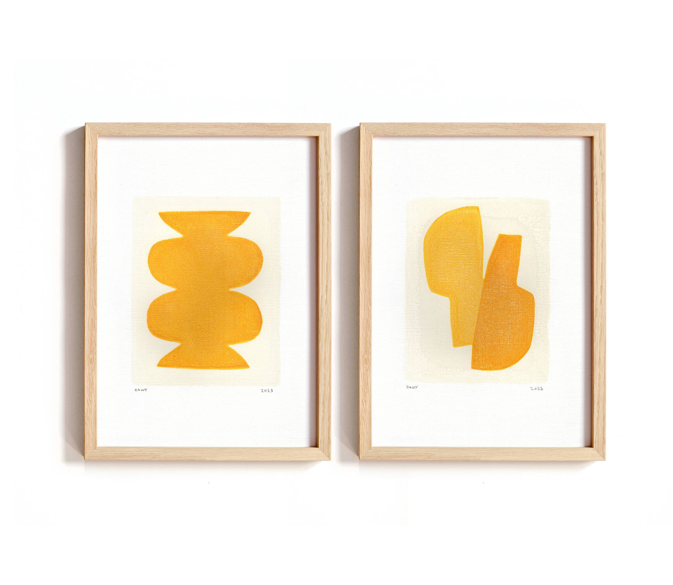 Paint duo - Maya and Moscow - Golden yellow - Signed Eawy