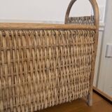 Wicker and rattan magazine rack
