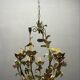 Tole Ceramic Flower Italian Chandelier 1960’s 