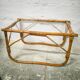 Rattan and glass coffee table