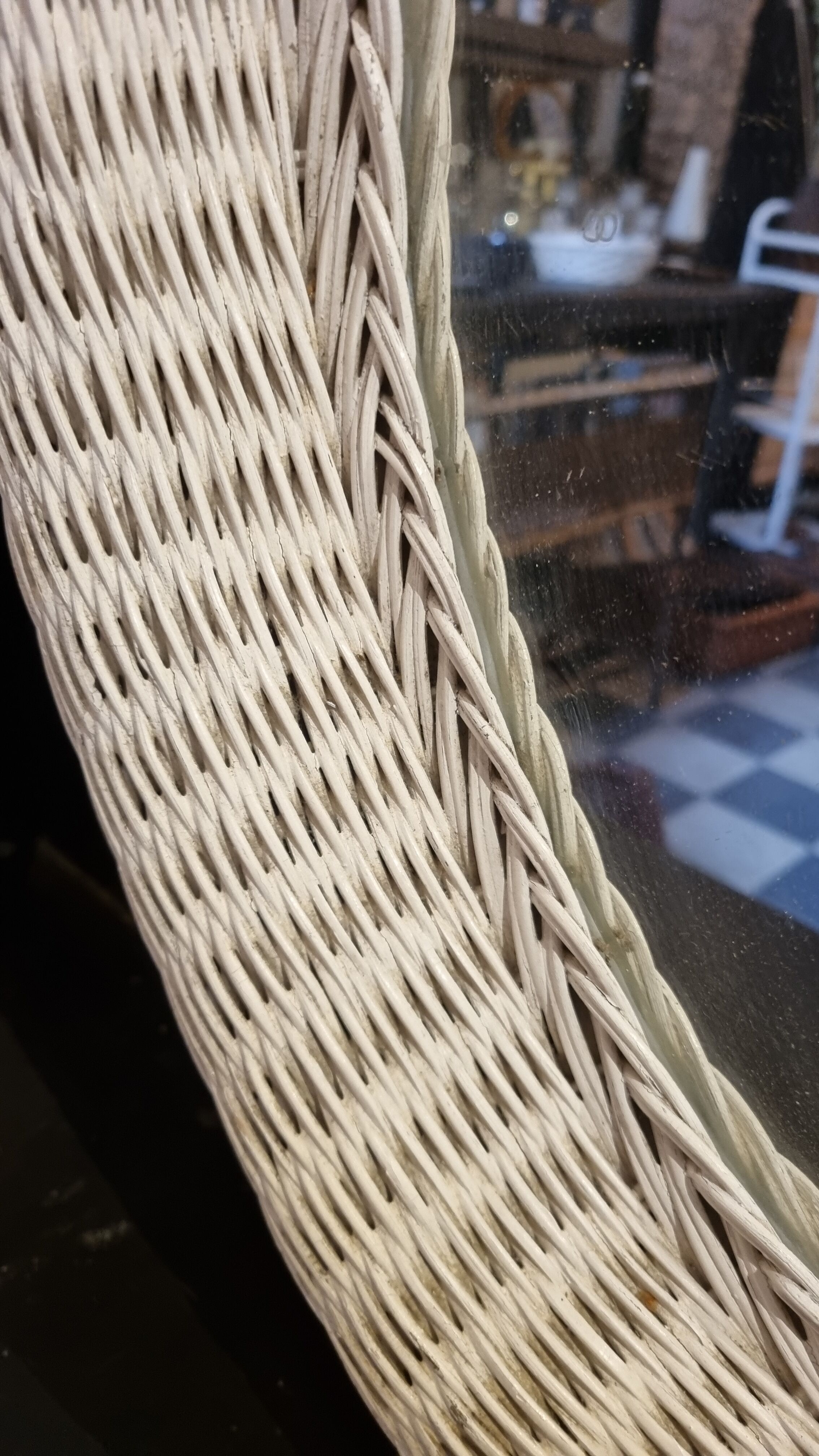 Rattan mirror 92cm