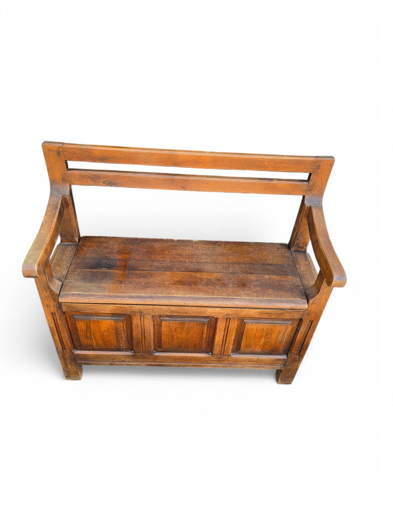 Vintage solid wood storage bench