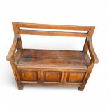 Vintage solid wood storage bench