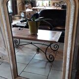 Mirror Napoleon III white waxed gold 117 x 78cm
