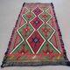 Vintage Turkish mini kilim 42x87 cm wool small kelim runner, shabby chic 2577
