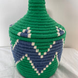 Bohemian artisanal Moroccan box colored green and blue