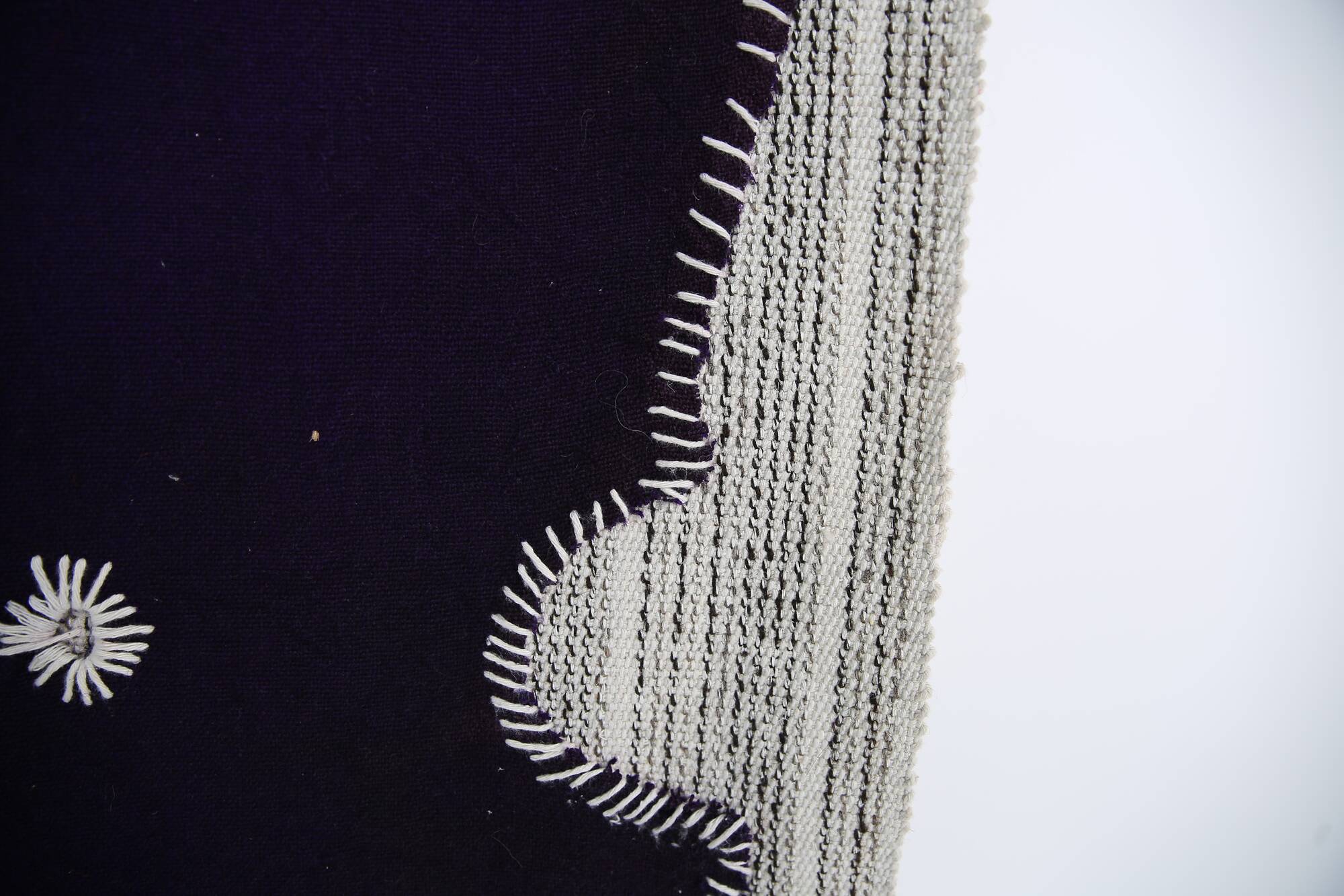 Deep Purple Minimalist Wall Hanging, 3x4 Textile Tapestry, 106x115 Cm