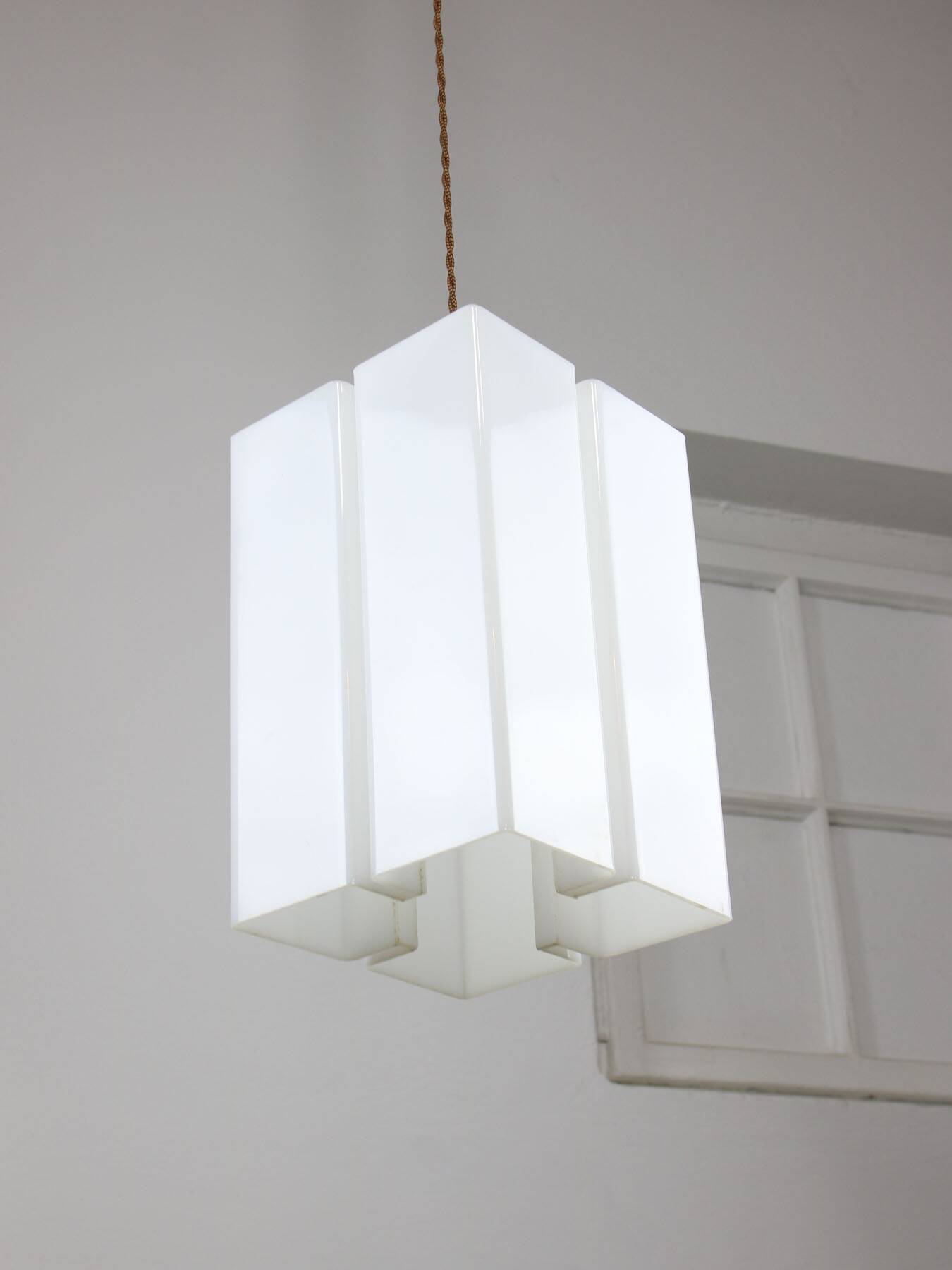 Vintage italian plexiglass tower pendant lamp