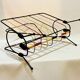 Vintage scoubidou vinyl magazine rack metal 50s 60s multicolor 1960
