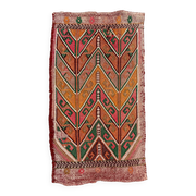 Vintage Turkish Mini Kilim 90x49 cm Wool Small Kelim Runner, shabby Chic