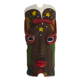 Masque mural vintage art populaire brésilien de MOURA en argile