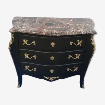 Commode de style Louis XV noire