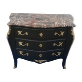 Commode de style Louis XV noire