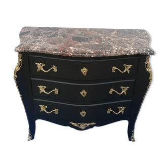 Black Louis XV style chest of drawers