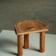 Carved pine stool, Swedish folk art, mid-20th century, 1950s.
