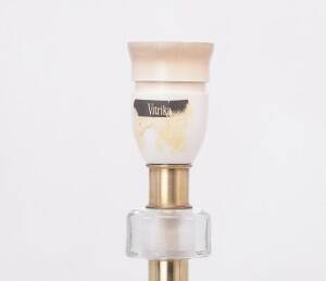 Orrefors crystal and brass table lamp for Vitrika