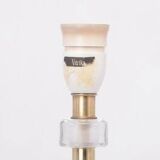 Orrefors crystal and brass table lamp for Vitrika