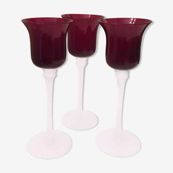 Ensemble de 3 verres à vin rouges