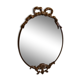 Classic Bronze and Brass Oval Mirror from the 1950s.