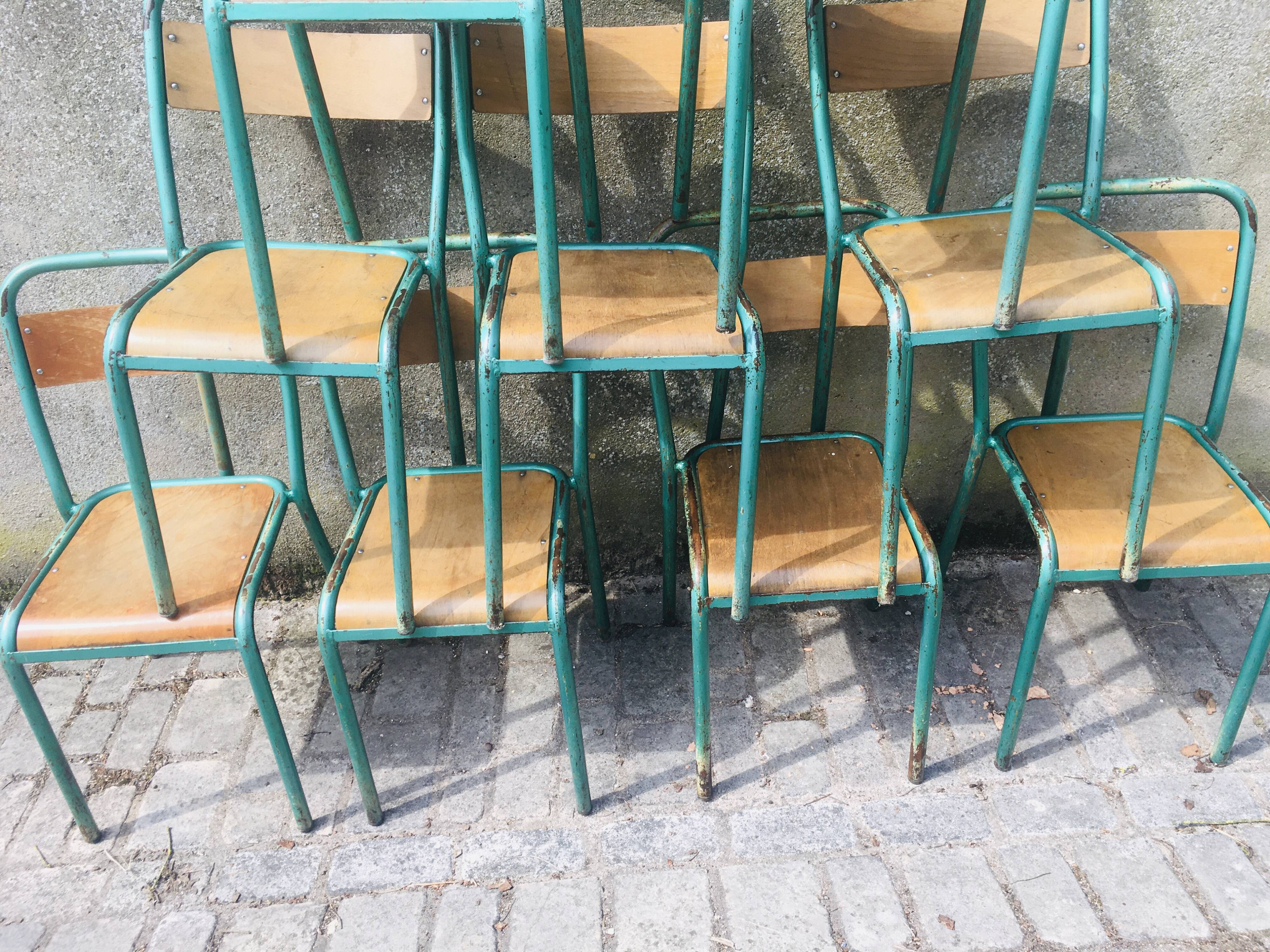 9 tolix school chairs