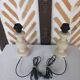 Pair of off-white patinated lamp bases