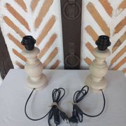 Pair of off-white patinated lamp bases