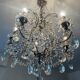 Antique cage chandelier with rock crystal pendants
