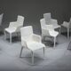 Gio dining chairs in ecru leather by Walter Knoll, Germany, 2000s, set of 8