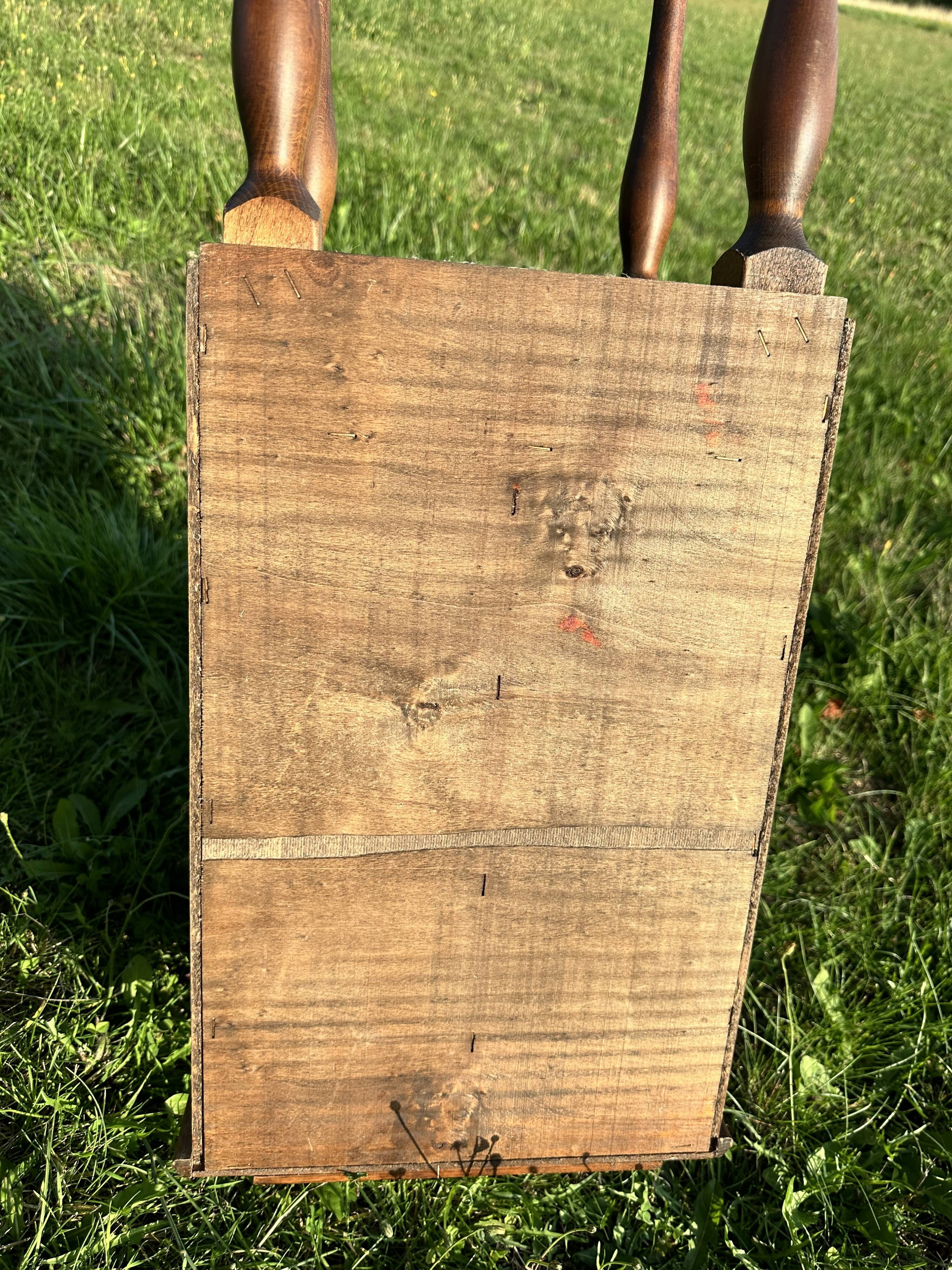Vintage Dark Brown Wood Side Table - Vinyl Record Book Holder