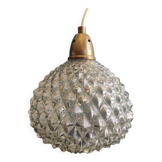 Lampe suspendue vintage en verre, France