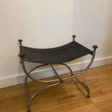 Curule stool, attributed to Maison JANSEN, 1960s-70s