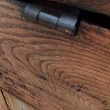 Old Gothic chest 17th century solid oak