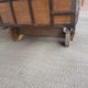 Old Vintage Indian Box on Wooden Wheels Early 20th S
