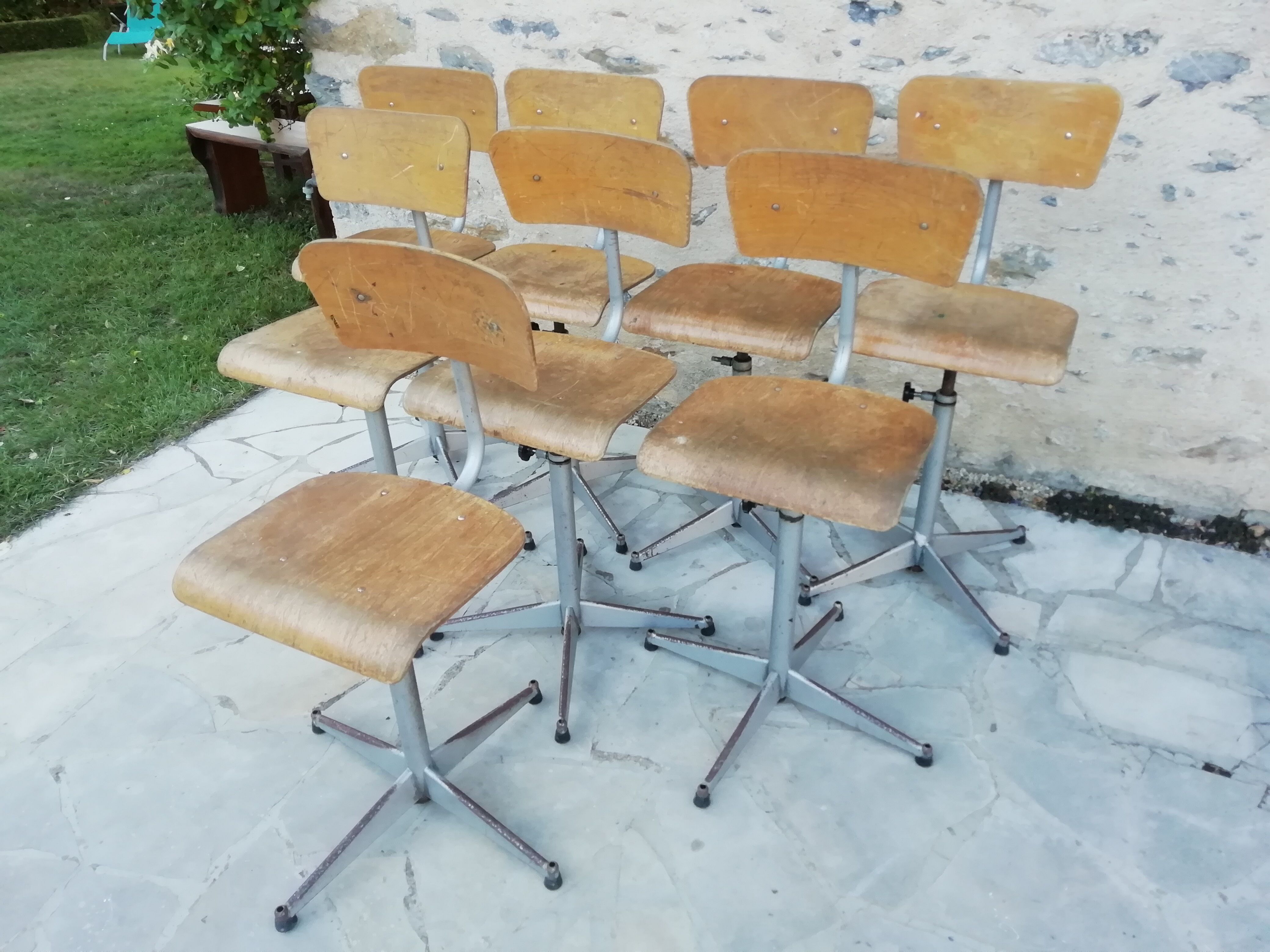 Set of 8 school chairs/workshop/office