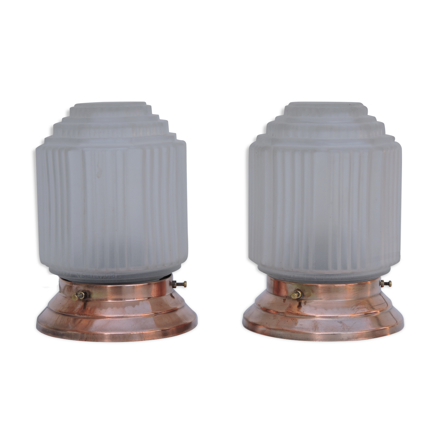 Pair of lamp building modernist art deco skyscraper skyscraper 1930 sign p d'avesn france