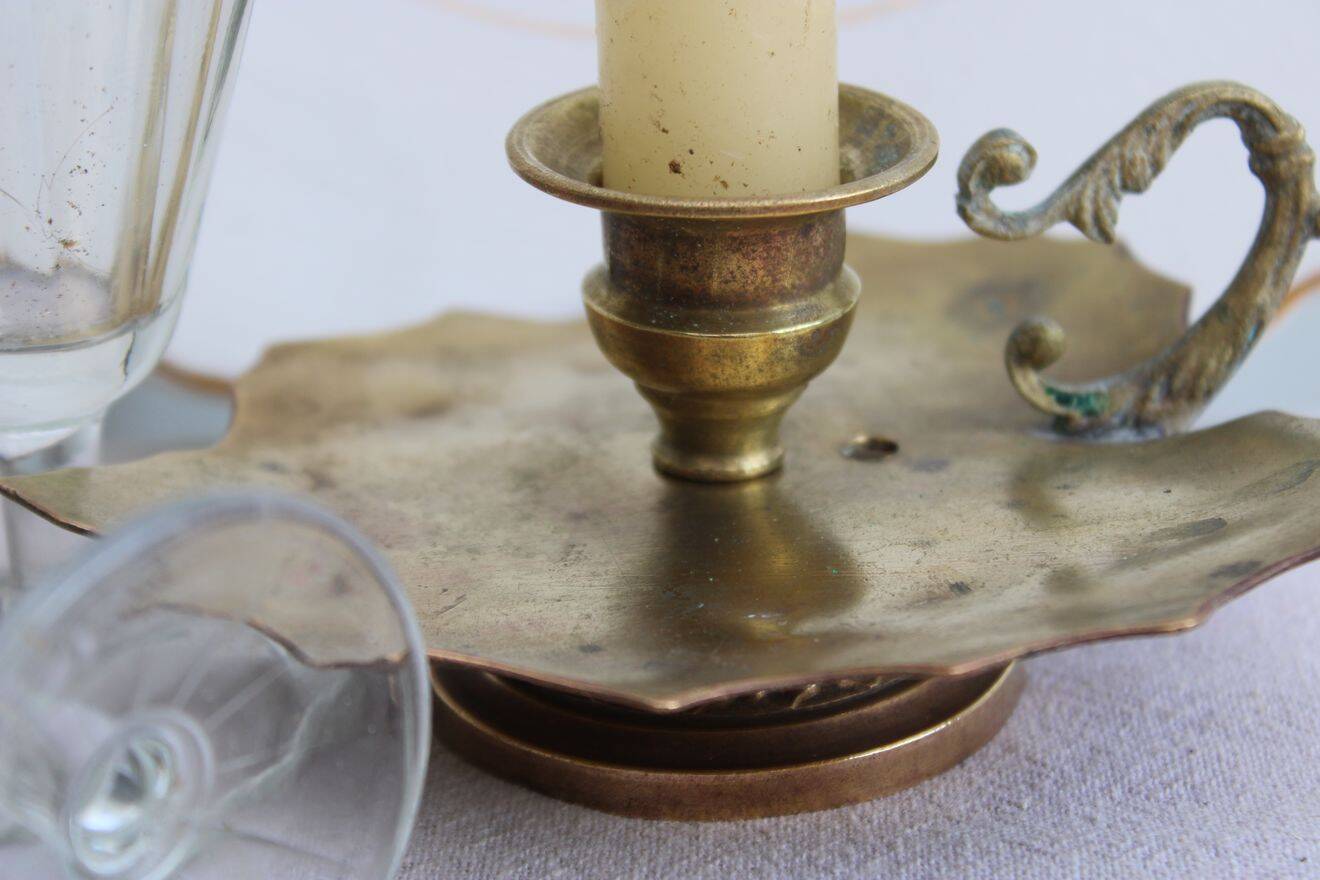 Gold-plated brass candle holder
