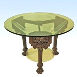 70's Design Table with 19th Century Carved Base