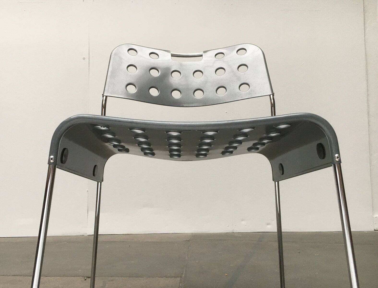 Omkstack Postmodern Chair from the vintage space age by Rodney Kinsman for Bieffeplast