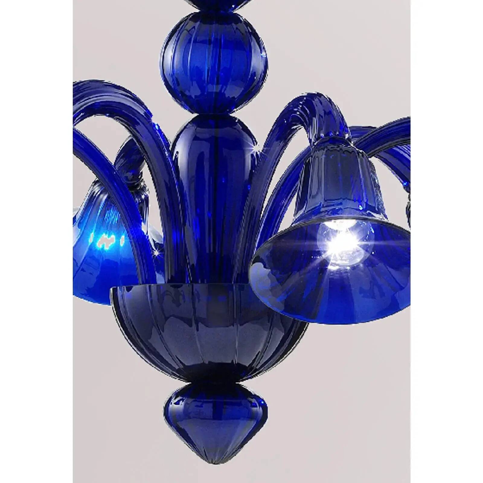 Contemporary Pop Blue-Ocean Murano Style Glass Chandelier with 8 Arms