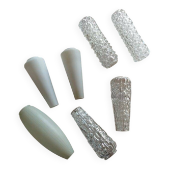 Set of 7 vintage glass tulip lampshades