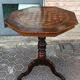 Table ancienne incrustée, jeu de dames, jeu d'échecs, Italie du XIXe siècle