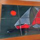 Coffee table year 50 / 60 - tiled tiled Boat decorated Marine feet spindles