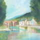 Table the mill by the vintage river 1950, unsigned