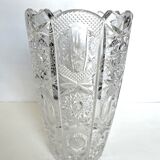 Carved crystal vase